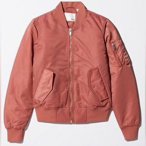 Aritzia Wilfred Free Pink Avion Bomber Jacket womens size XS